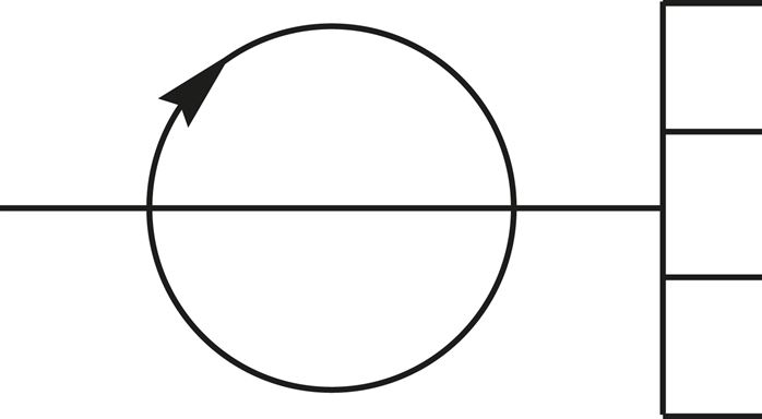 Schaltsymbol: Drehverteiler, 4-fach